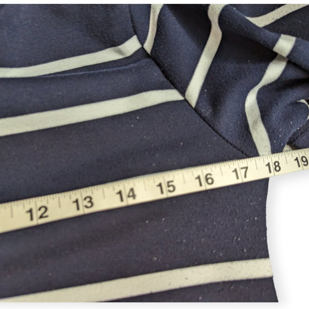 Blue & White Striped Long Sleeve Pullover Hoodie Size Small - Picture 11 of 13